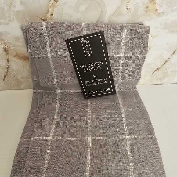 Madison Studio 100% Linen Kitchen Towel Set of 3 - Picture 3 of 7